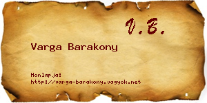 Varga Barakony névjegykártya